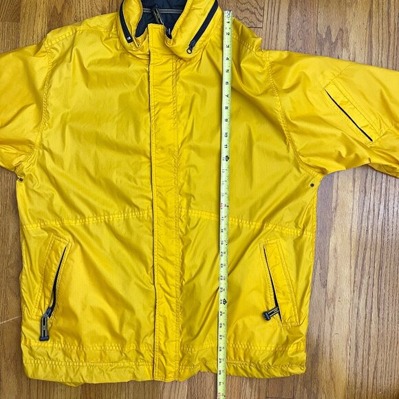 Vintage Men's GAP Yellow Rain Jacket Size Large L Hooded Full Zip August 2000 - Picture 7 of 10